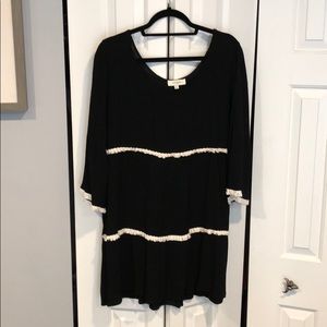 Black with white tassel dress
